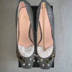 2 1/4 Embellished Plaid Shoe Glitter Bottom